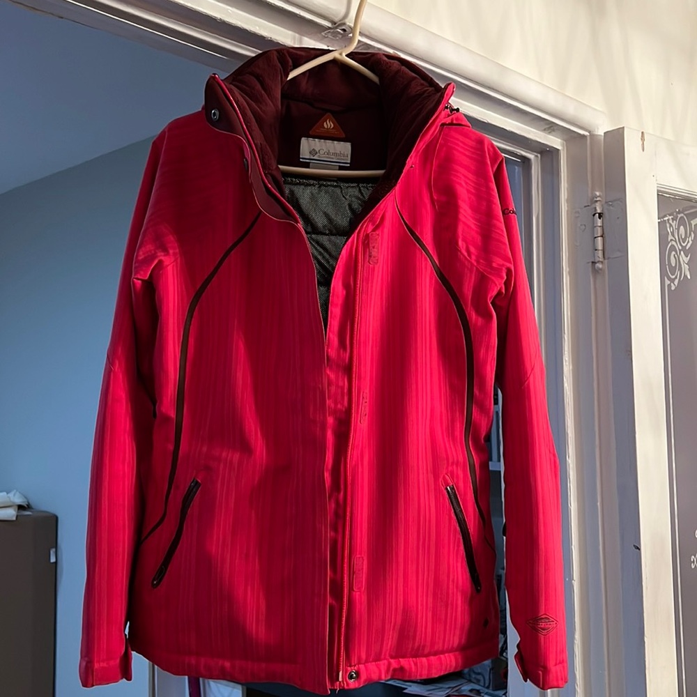 Women’s Columbia Ski Snow Jacket Warm Coat Hot Pink Omni-tech Waterproof Small